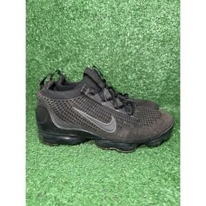 Nike Air VaporMax 2021 Flyknit Triple Black Running Shoes Womens Size 6.5 Boy 5Y